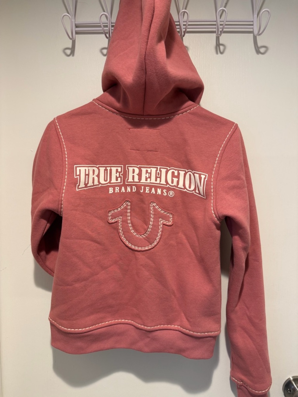 True Religion Rose Pink Logo zip up